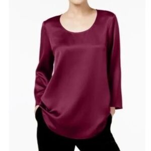 NWT Eileen Fisher Silk Minimalist Blouse in
Hibiscus Classic Comfort XS